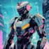 custom futuristic mecha robot character illustration art