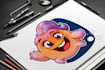 draw professional cartoon sports logo