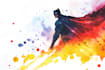 draw super hero watercolor portrait