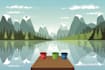 create a landscape and urban vector art illustration