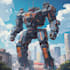create anime style mecha robot illustrations