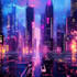 do cyberpunk futuristic city art