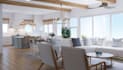 do HD kitchen living bedroom rendering, interior design, 3d floor plan kids room