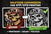 do design in to halftone for dtf dtg print