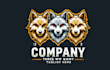 design a unique three wolf mascot logo for your brand or team