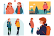create flat vector illustration or cartoon character