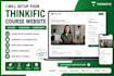 create online course website, thinkific website teachable website kajabi website