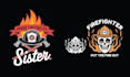 make custom skull firefighter logo for your