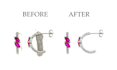 do jewelry image retouching and cutout, shining, create a reflection, shadow