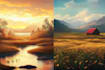 create a realistic background or landscape drawing for you