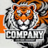 do awesome tiger head mascot logo design with business