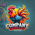 do amazing rooster mascot logo design with company