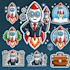 do make rocket launch icon mascot logo design with express delivery