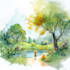 create watercolor illustrations for children book,