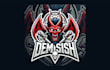do demon hellish cartoon, character mascot logo with unique concepts