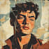 draw vintage illustration, distressed retro or comic art