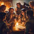 create fantasy or dnd party illustration