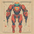 custom futuristic mecha robot character illustration art