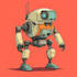 custom futuristic mecha robot character illustration art