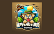 make adventurous puppies, dog mascot logo with creative concepts