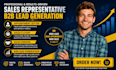 be your sales representative b2b lead appointment setter sales closer  sales per