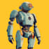 custom futuristic mecha robot character illustration art