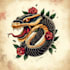 create traditional tattoo, logo design old school design