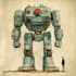 custom futuristic mecha robot character illustration art