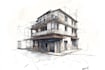 create digital sketches of concept buildings design