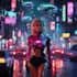 do cyberpunk futuristic city art
