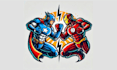 create superhero mascot character and superhero mascot logo