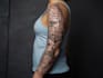 create sleeve tattoo design in geometric style