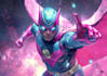 draw a professional superhero cartoon character