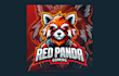 design creative red panda mascot logo with express delivery