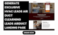 generate exclusive hvac leads air duct clearning leads airduct landing page