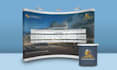 design trade show banner, backdrop, exhibition booth, retractable banner