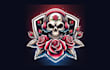 make modern rose with skull mascot logo within two days