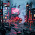 do a cyberpunk futuristic city