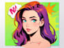 draw comic pop art style illustration