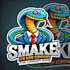 do crate snake mascot logo design with company