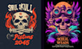 design skull or skeleton t shirt for streetwear brand