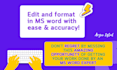 edit, redesign, type, and format microsoft word documents