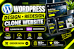 build, redesign, copy clone website using wordpress, elementor pro, woocommerce