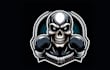design skull head fighter mascot logo with unlimited revision
