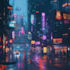 draw a cyberpunk futuristic city art