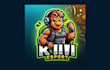 design awesome kiwi mascot logo with creative concepts
