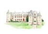 draw watercolor for your wedding venue, house, building, landscape illustration