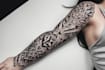 create sleeve tattoo design in geometric style
