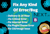 fix bugs and errors in your reactjs or nextjs website