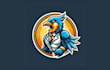 make unique bird in circle mascot logo with creative concepts